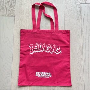 Othering and Belonging OBI Berkeley Conference Pink Fuchsia Cotton Tote Bag NWOT